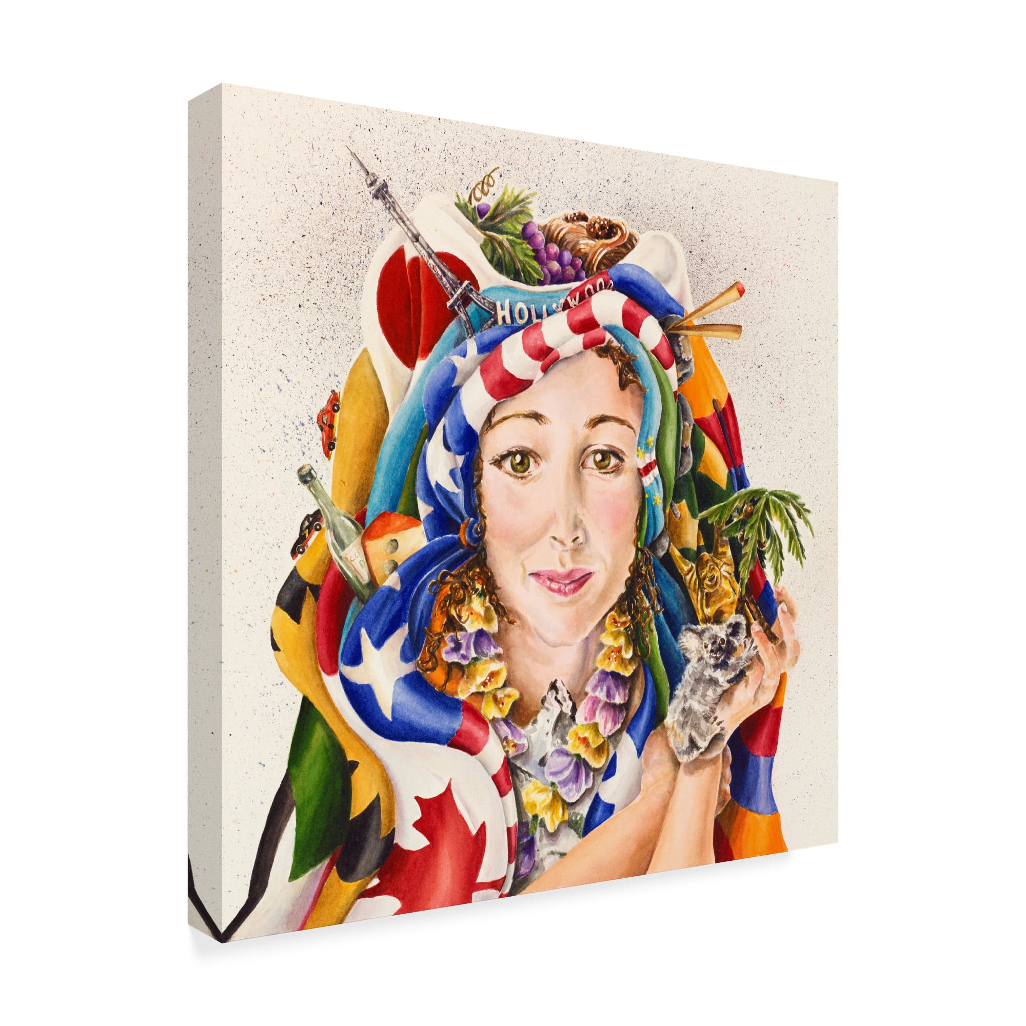 Trademark Fine Art 'Travel The World Portrait' Canvas Art by Charlsie Kelly