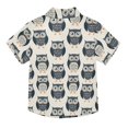 thumbnail image 2 of Dailycode Small Short Sleeve Button Down Shirts Hand Drawn Owls Casual Shirt 3-10 Years, 2 of 9