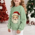 thumbnail image 4 of Lorytime Christmas Boys Girls Sweatshirts for Fall Santa Claus Stripes Shirt Crew Neck Long Sleeve Tops Pullover, 4 of 7