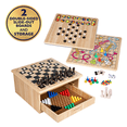 thumbnail image 4 of Classic Games, Family Fun, 10 in 1 Game House in Wooden Case, Includes Chess, Checkers, Mancala and More, Family Game Nights, Ages 6 and Over, 4 of 9