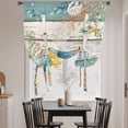 thumbnail image 4 of Tie Up Curtains for Windows Coral Seagrass Valance Adjustable Balloon Curtain Eucalyptus Starfish Shell Teal Wood Tie Up Shades for Kitchen Living Room Bedroom Privacy Curtain Drape 34x45 Inch, 4 of 9