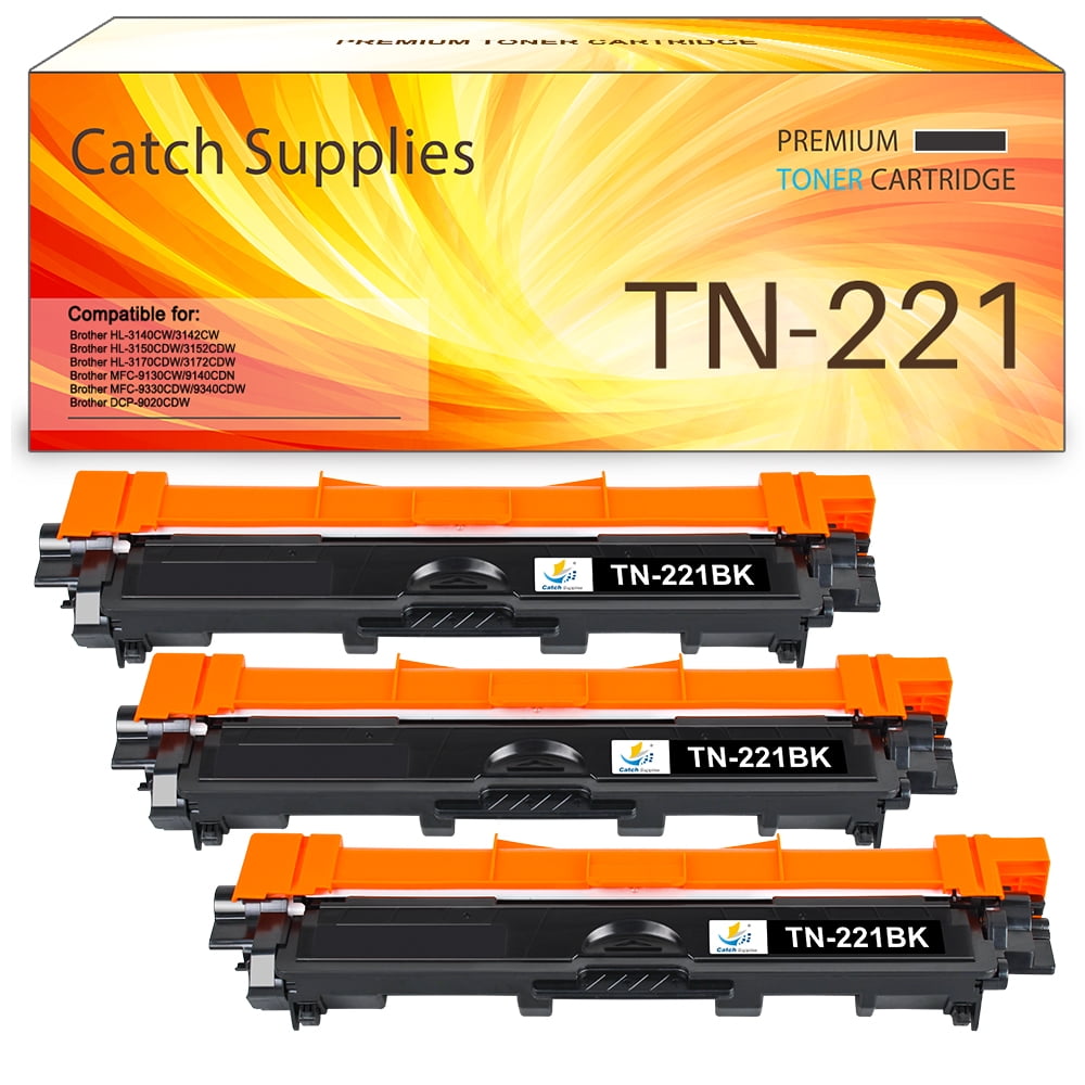scene detaljer overvælde Catch Supplies 3-Pack Compatible Toner for Brother TN-221BK TN-225  HL-3140CW HL-3150CDW HL-3170CDW MFC-9130CW MFC-9330CDW DCP-9020CDW Printer  (Black) - Walmart.com