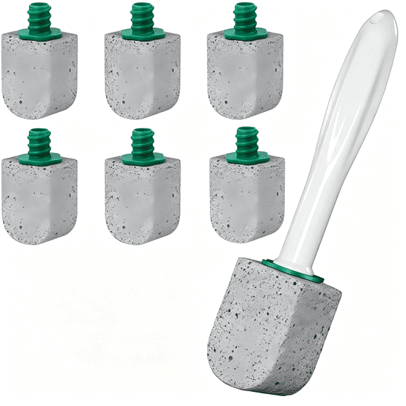 ACDANC 6 Pack Pumice Stone for Cleaning, Scouring Stick with Handle | Pumice Stone Toilet Bowl Cleaner, Hard Water Stain Remover for Toilet, Bathroom, Kitchen Sink, Grill
