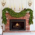 thumbnail image 5 of 9FT Real Touch Christmas Garland Pre-Lit with LED Lights, Norfolk Pine & Cypress Mixed Greenery Garland for Fireplace, Stair Railing, Indoor Outdoor Holiday Decor, 5 of 7