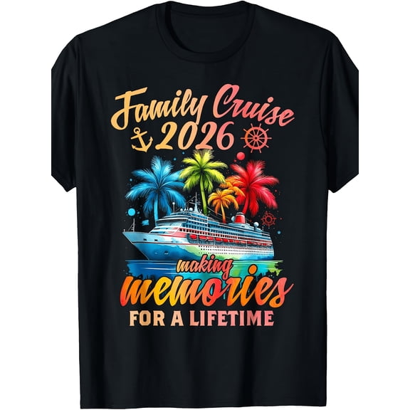 Unisex Colorful Vacation Family Cruise 2026 Ship T-Shirt