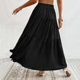 thumbnail image 4 of Women's Maxi Pleated Skirt High Waisted A Line Long Skirts Button Down Business Casual Outfits for Holiday, 4 of 6