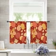 thumbnail image 3 of Autumn Leaf Sheer Curtains 45 Inch Length 2 Panels Set, Semi Transparent Voile Rod Pocket Curtains for Living Dining Room Bedroom Drapes Fall Maple Vintage Pumpkin Thanksgiving, 3 of 8
