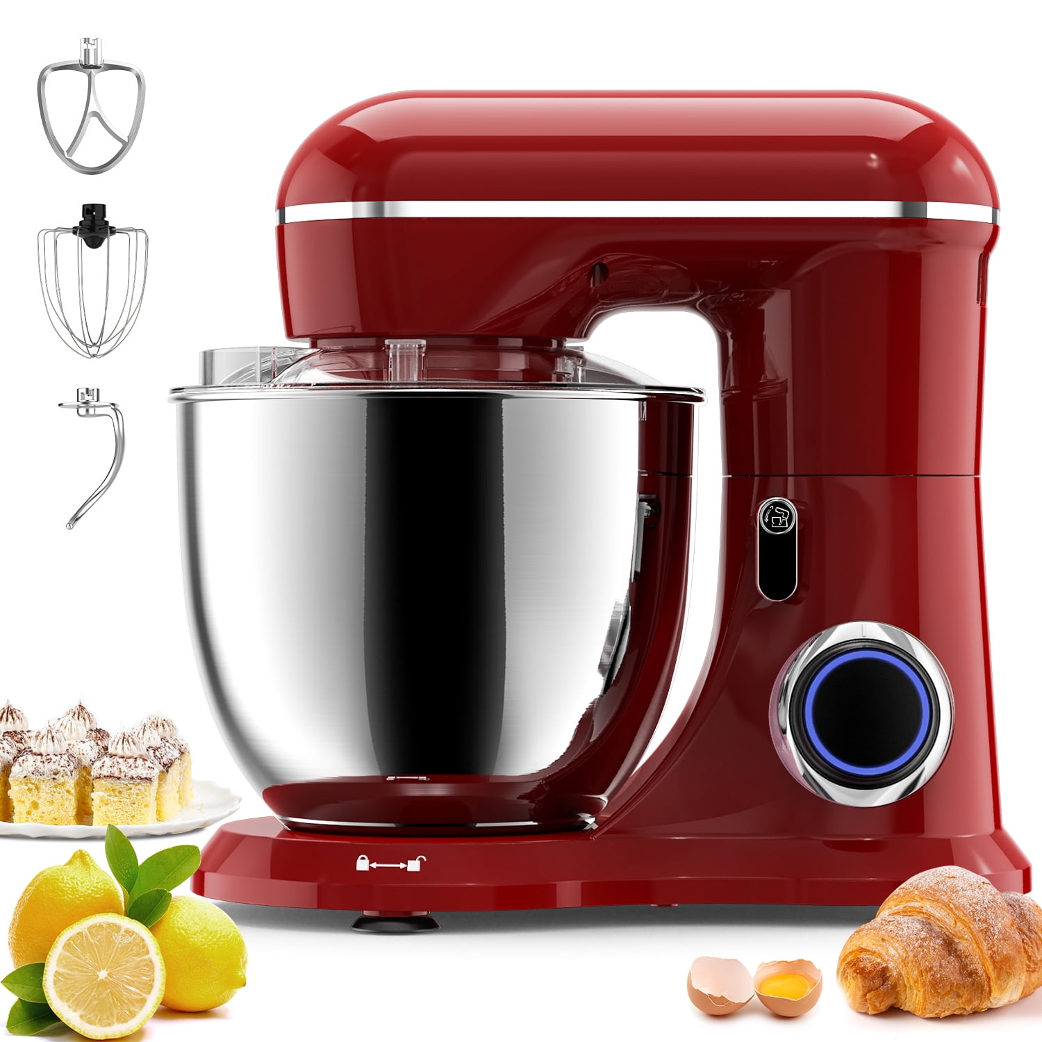 Samsaimo Stand Mixer,6.5QT 660W 10Speed TiltHead Food Mixer, Kitchen