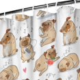 thumbnail image 3 of Cartoon Pug and Heart Shower Curtain 36"x72" ,Bathroom Decorative Shower Curtains Set with 12 Hooks,Modern Waterproof Washable Shower Curtain, 3 of 6