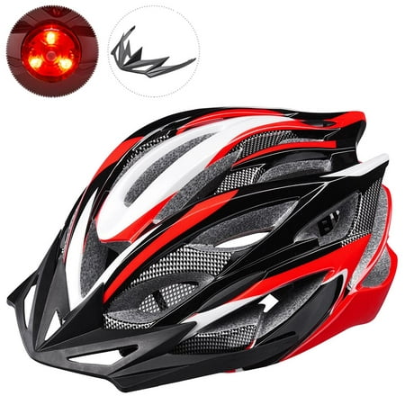 Yescom In-mold Bike Helmet CPSC w/ LED Light Detachable Visor 25 Vents Insect Mesh Adult MTB Road Cycling Color (Best Cycling Helmet For Big Heads)