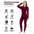 thumbnail image 4 of Womens 100% Merino Wool Base Layer Sets for Ski Midweight Thermal Underwear Top Bottom, 4 of 6
