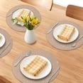 thumbnail image 2 of Unique Bargains 6Pcs Farmhouse Hollowed-out Placemats Dark Brown 15" x 15", 2 of 6