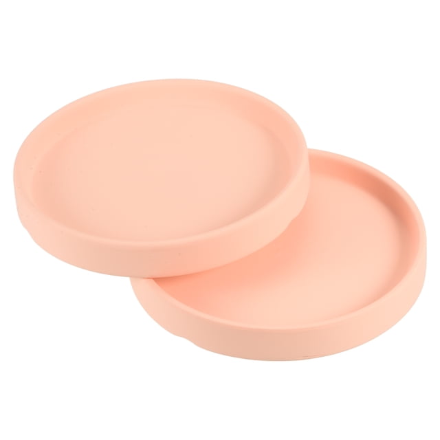 Unique Bargains 4.5' Ceramic Round Planter Saucer Flower Pot Drip Tray Coaster, Pink 2 Pack