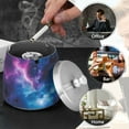 thumbnail image 4 of Yayeee Ashtray with Lid for Cigarette Smokeless Stainless Steel Home Ash Holder, Galaxy Pattern, 4 of 7
