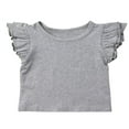 thumbnail image 1 of Infant Toddler Baby Girl Top Basic Plain Ruffle T-Shirt Blouse Casual Clothes, 1 of 3