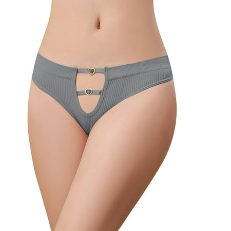Special Price: Panty  Bragas de Ropa Interior para Dama  Ladies  Low Waisted Peach Buttocks Lifted Buttocks Lightweight Breathable Seamless Thong Underwear Underwear SOPATENOR Gray Free Size