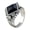 Silver Dark Blue, variant on Men's Stainless Steel Vintage Personalized Synthetic Turquoise Stone Rings Thumb Pinky Ring Silver White Size 10