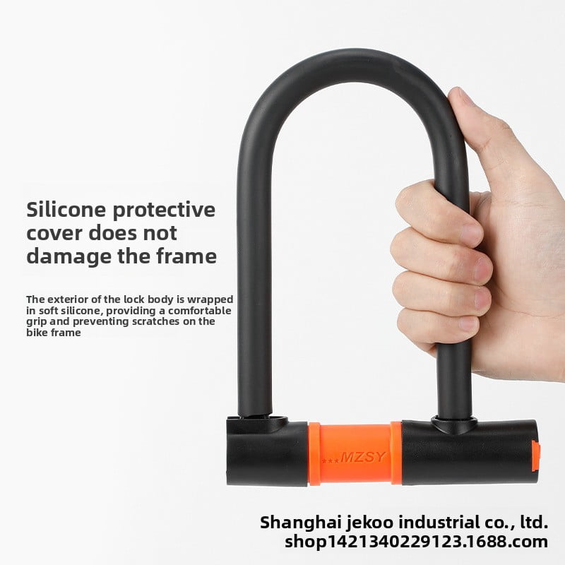 Bicycle U Lock with Steel Cable, Alloy Steel Heavy Duty Anti Theft Bike Lock for Electric Bike Outdoor Riding