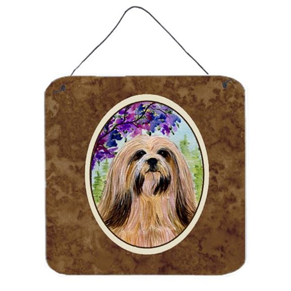 6 x 6 in. Lhasa Apso Aluminium Metal Wall or Door Hanging Prints