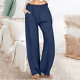 thumbnail image 5 of SwiftWear Women's High Waist Linen Wide Leg Pants Casual Summer Beach Palazzo Trousers with Pockets, Comfortable Loose Fit & Breathable Fabric, 5 of 6