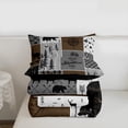thumbnail image 4 of Erosebridal Rustic Patchwork Twin Comforter Set , Retro Country Farmhouse Quilt Cabin Room Decor, Western Deer Bear Bedding Woodland Wildlife Adventure Camping Duvet Insert, Gray Brown, 4 of 7