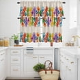 thumbnail image 3 of Cartoon Colorful Hands Kitchen Curtains Valances and Tiers Set of 3 Cute Watercolor Hands with Love Smile Leaf Linen Tier Curtains and Valance with Rod Pocket for Small Windows, 27.5"x24", 3 of 9