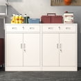 thumbnail image 2 of Metal Storage Cabinet, Locking Cabinet with 1 Drawer and Adjustable Shelf, 36" H x 28" W x 16" D Steel Storage Cabinet for Office, Garage, Home-White, 2 of 8