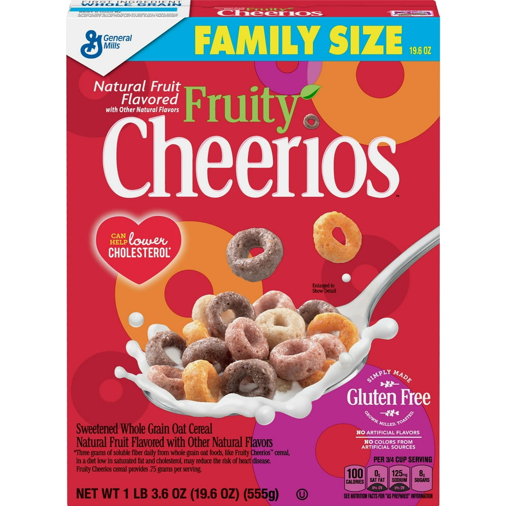 Fruity Cheerios, Cereal with Oats, Gluten Free, 19.6 oz