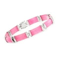 thumbnail image 3 of Ross-Simons Pink Jade "Good Fortune" Bracelet in Sterling Silver, Women's, Adult, 3 of 5