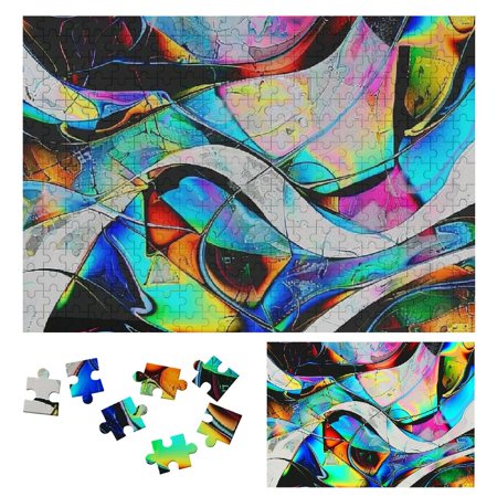 Creowell Shapes Wooden Jigsaw Puzzle for Adults and Kids - Challenging and Fun Game, Gift for Family and Friends 300 PCS
