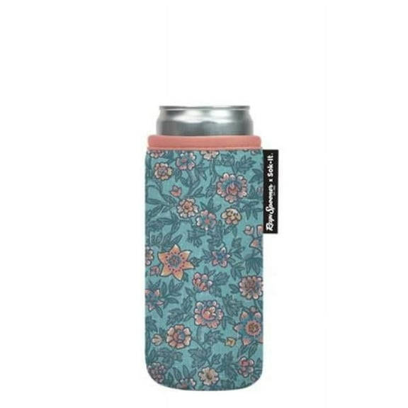Sok-It 122324 12 oz Can Slim Sok Sleeve for Beer & Soda Insulated Neoprene Cover, Reyn Spooner Wild Flowers