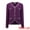 Purple, variant on Women's Contrast Trim Knit Ribbed Cardigan Sweater S White