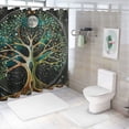 thumbnail image 7 of Orinice Tree of Life Moon Phases Organic Bathroom Decor Set with Hooks - Colorful Luxurious Graphic Print Polyester Fabric Fashion Shower Curtain for Bathroom Decoration - 100% Polyester, 7 of 7