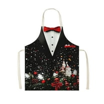 Yhmxh Christmas Apron Christmas Kitchen Apron Winter Xmas Aprons with Adjustable Strap Green Xmas Tree Snowflakes Cooking Aprons Festive Holiday Apron for Christmas Dinner Baking,Crafting, Painting