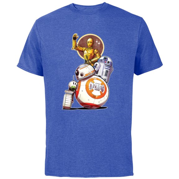 Star Wars Rise of Skywalker Droids Collage - Short Sleeve Cotton T-Shirt for Adults - Customized-Royal Heather