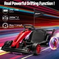 thumbnail image 5 of Electric Go Kart for Kids,24V Electric Drift Kart Car with Adjustable Seat, 7.5 MPH Battery Powered Drift Cart for Kids,Max Load 135lbs,Two 200W Motors, 5 of 7