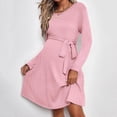 thumbnail image 2 of Sentmoon Robe de Maternité Surdimensionnée à Manches Longues Robe de Printemps Col Rond Couleur Unie Ample Respirante Robes Tropicales pour Femmes Légères pour Se Détendre à la Maison m, 2 of 7