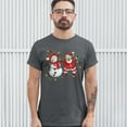 thumbnail image 3 of Tee Hunt Snowman Dabbing with Santa Claus T-shirt Dab Dance Merry Christmas Men's Tee, Charcoal, X-Large, 3 of 5