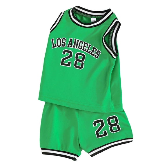 Aocisk Boys Outfit Sets Toddler Short Sleeve Casual Sports Tops Holiday Vest T Shirt Short Pants Suit Green 9-12 Months