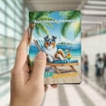 thumbnail image 4 of Australian Shepherd Hello Summer Beach Theme with Sunglasses and Tropical Cocktail Travel Passport Wallet Aussie Dog Lover Gifts PU Leather Passport Holder Cover - 00009, 4 of 5