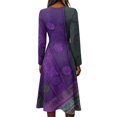 thumbnail image 4 of Women's Summer Floral Maxi Dress Long Sleeve V Neck Wrap Crossover Wedding Dresses Boho Beach Floral Print Sundress, 4 of 5