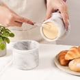 thumbnail image 2 of Elborse Marble Butter Keeper with Lid Handmade White French Butter Crock for Countertop, 4.25” Butter Dish for Kitchen Decor, Keeps Butter Fresh & Spreadable, 2 of 6