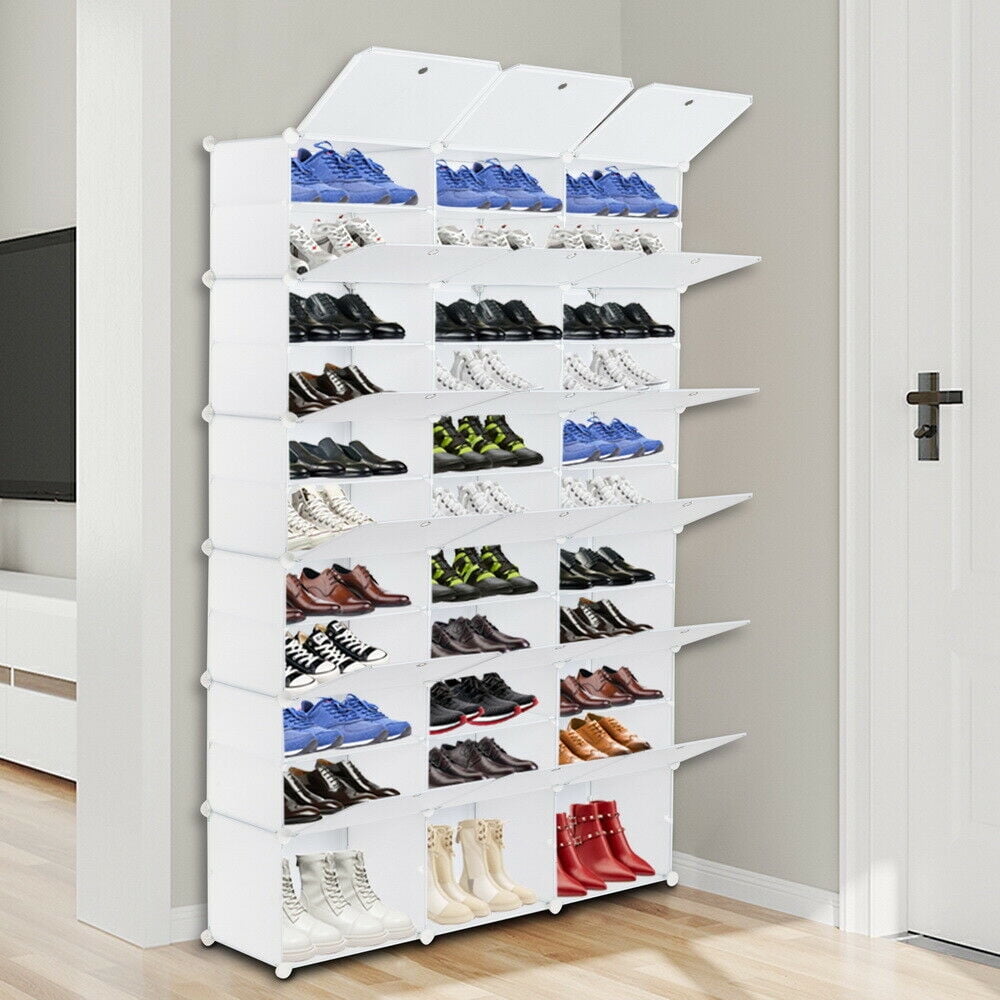 Imseigo 12 Tier Portable Shoe Rack Organizer, 72 Pair Covered Shoe Storage  Shelves Rack,36 Grids Expandable Shelf Storage Cabinet Stand for Heels,Boots,Slippers,Perfect  For Entryway,Hallway (Black) - Yahoo Shopping