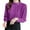 Purple, variant on Women Blouses Dressy Pleated Front Ruched 3/4 Sleeve Chiffon Shirt for Work Office Party Blouse Top Red XL