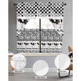 thumbnail image 2 of Black Plaid Farmhouse Swag Curtains for Living Room/Bedroom Windows, Watercolor Cute Country Cow Checkered Kitchen Curtains and Valances Set 36 Inch Length, Swags Valance Curtain Panels, 2 of 5