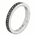 thumbnail image 3 of Sterling Silver Stackable Expressions Marcasite Band Size 9, 3 of 3