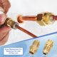 thumbnail image 4 of Conector de tubo de latón con flare Uxcell, adaptador de tubería de soldadura con tuerca para plomería HVAC aire acondicionado 1 1/4" SAE Macho, 4 of 7