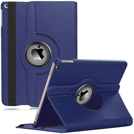 Rotating Case for New iPad Air 1/Air 2 9.7 Inch - 360 Degree Rotating Smart Protective Stand Cover with Auto Sleep/Wake, Navy Blue