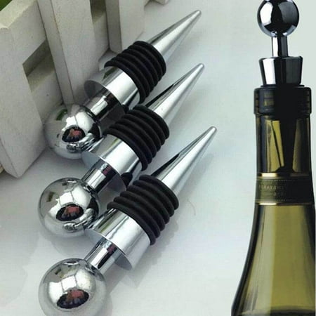 

3Pcs Wine Stopper Bottle Stopper Stainless Steel Wine Saver Reusable Wine Bottle Corks Used for Gift Bar Holiday Party Wedding Keep Wine Fresh