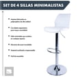 thumbnail image 2 of Set 4 Bancos Altos Ajustable Con Respaldo Para Barra Cocina blanco, 2 of 8